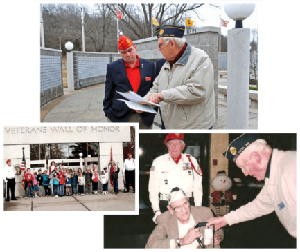 This is a picture of a tour that is offered at the Veterans Wall of Honor in Bella Vista, AR.